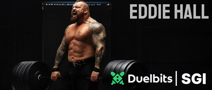 Duelbits Announces Exclusive Ambassador Partnership with Strongman Legend Eddie Hall, Including Hosting Duties for New Monthly Lottery.